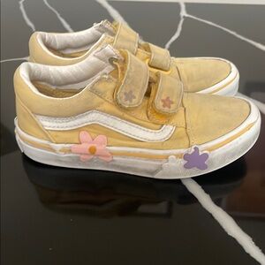 Vans Yellow Pink Floral Sneakers Velcro